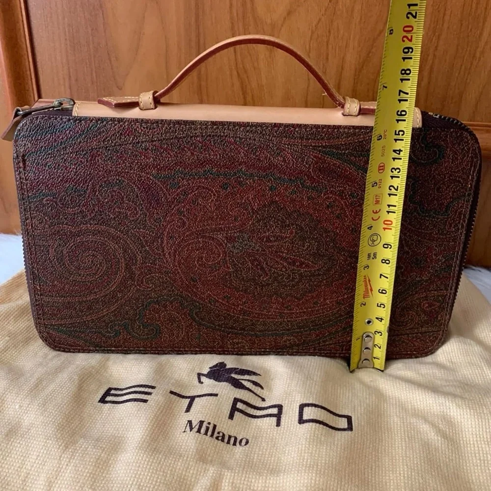 Beautiful ETRO Organizer in PVC and Leather, Bordeaux♥️ - Picture 4 of 16